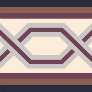 Decorative border tile Lisboa Cenefa with diamonds and rhombi, bands and lines, knots and interlacing